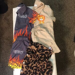 Toddler Boys Button up short set bundle